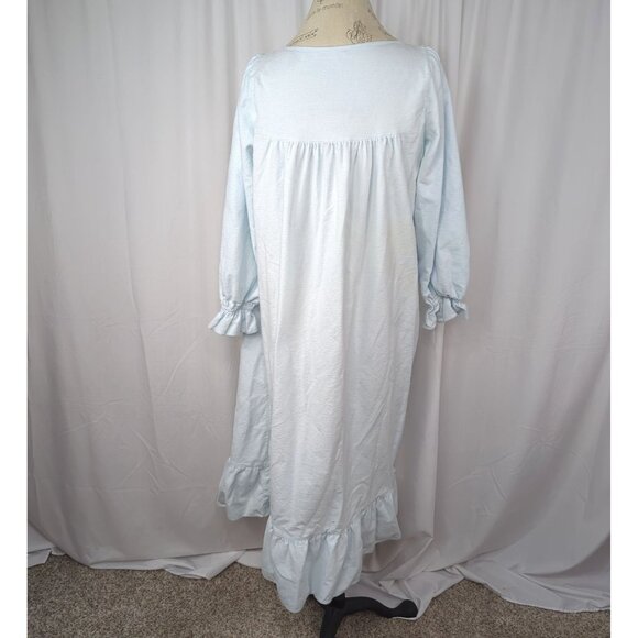 Vintage Victoria's Secret Nightgown X Large Blue Prairie Long Cottagecore - Picture 7 of 11